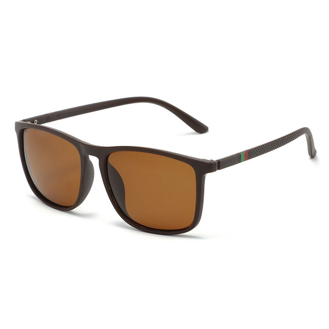 Drune | UV-Schutz quadratische polarisierte Sonnenbrille mit großem Rahmen