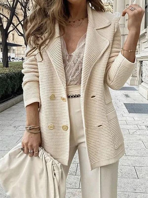 Drune | Groovy Langarm Strickjacke mit Einfarbigen Ärmeln