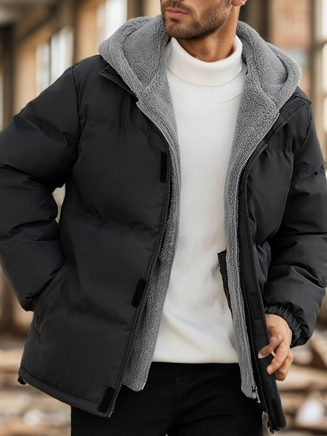 Drune | Winterjacke gefüttert und warm mit Kapuze für Herren - Perfekt für Outdoor-Aktivitäten