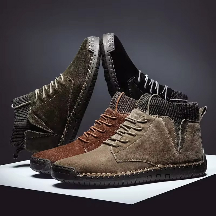 Retro-Wildlederschuhe mit Ripp- und Stichmuster Drune Drune