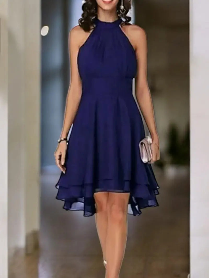 Drune | Elegante Ärmelloses Chiffon Kleid