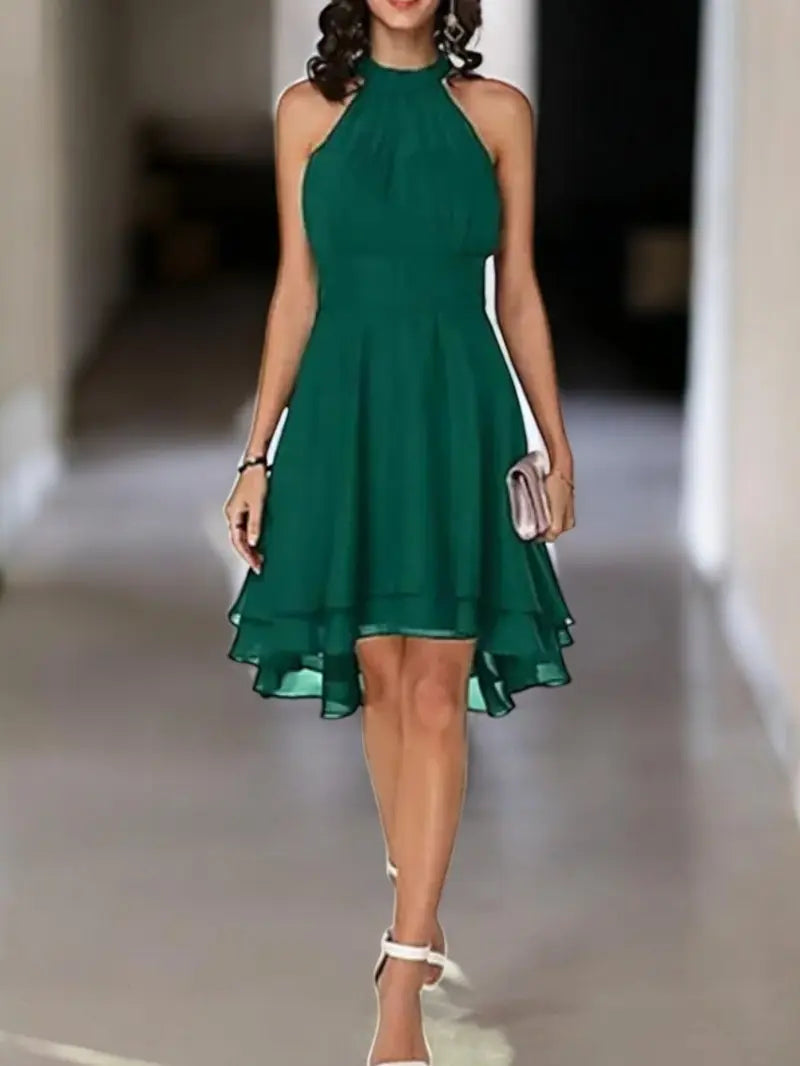 Drune | Elegante Ärmelloses Chiffon Kleid