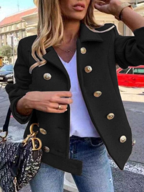 Drune | Kurze Designerjacke mit goldenen Knöpfen