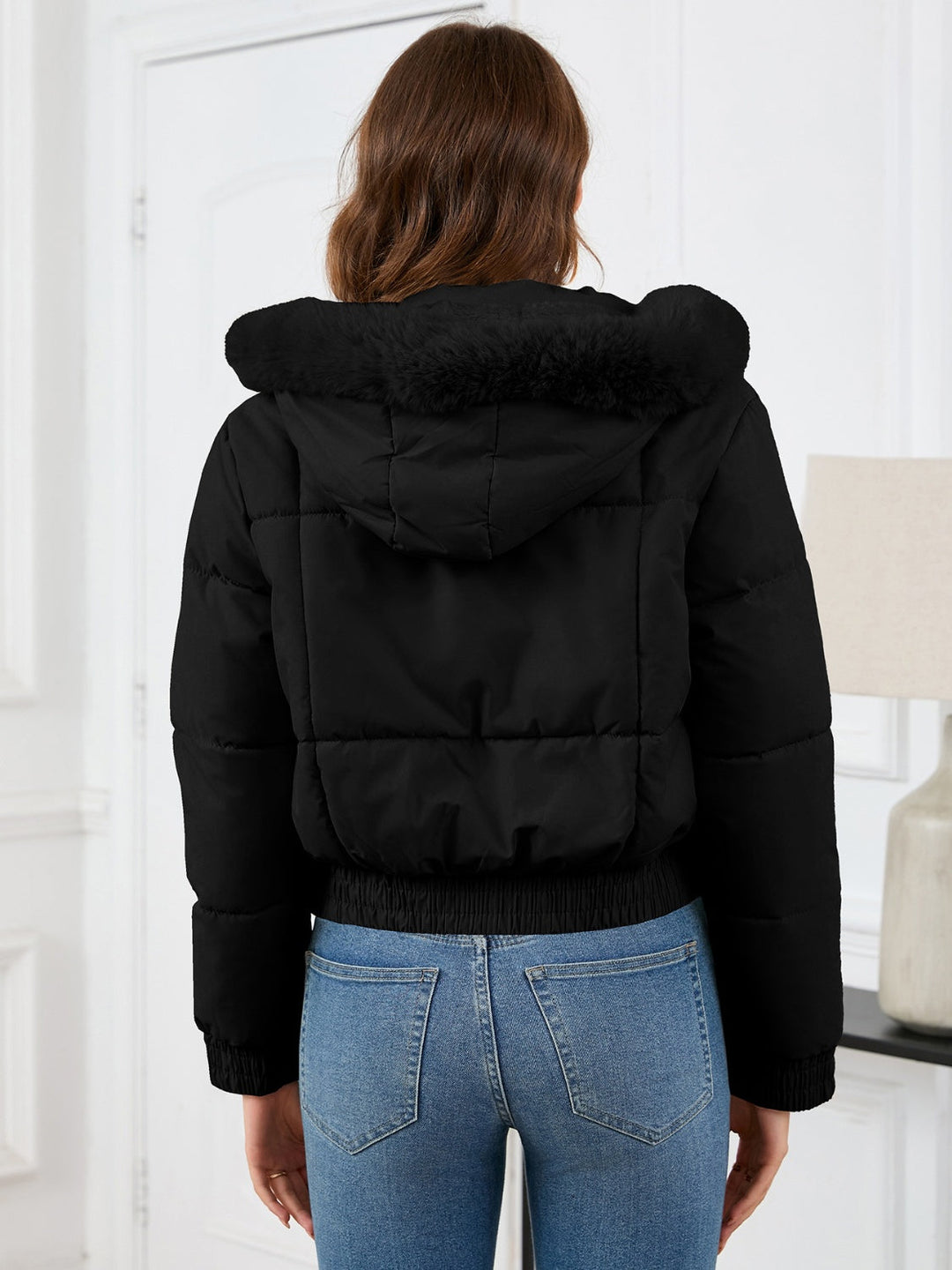 Drune | Wattierte Winterjacke mit Pelzkapuze und Taschen