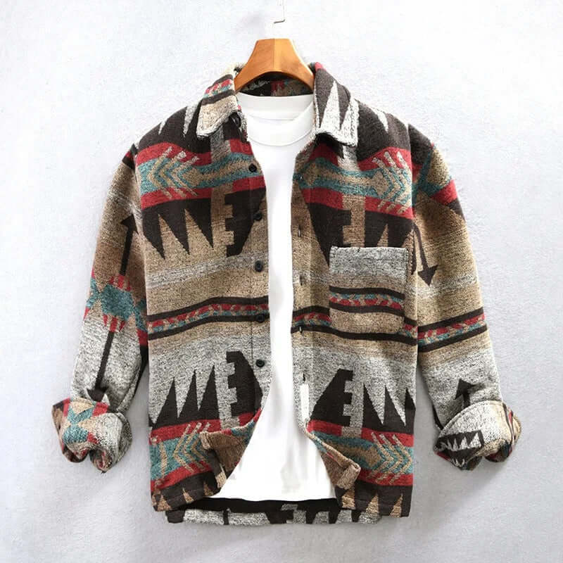 Drune | Südwestlicher Aztec-Druck Shirtjacke