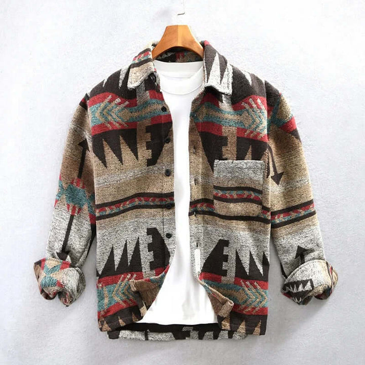 Drune | Südwestlicher Aztec-Druck Shirtjacke