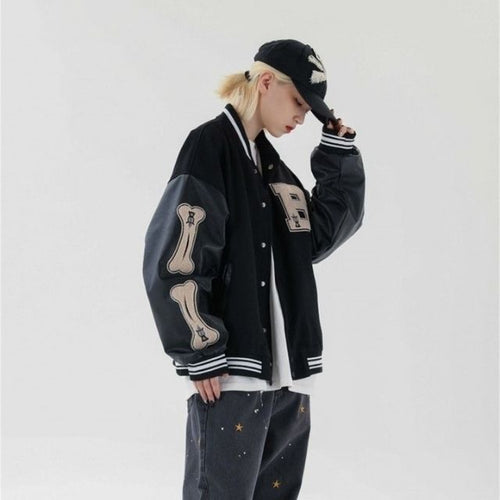 Drune | Varsity Streetwear Bomberjacke mit bestickten Patches