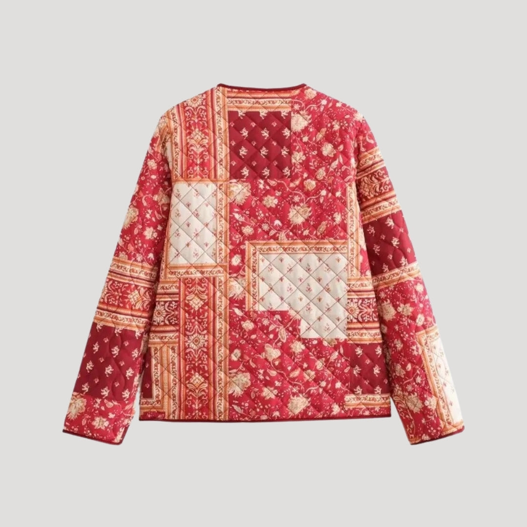 Drune | Damen leichte Sommer Steppjacke – bedruckter Boho-Stil