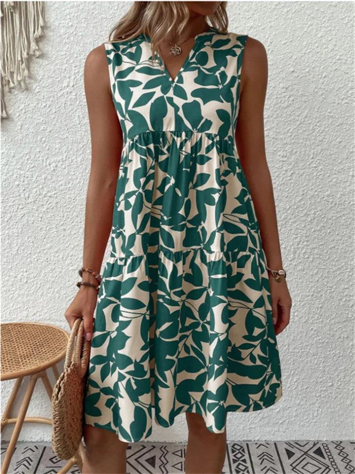 Drune | Elegantes Armelloses Kleid mit Blumenmuster