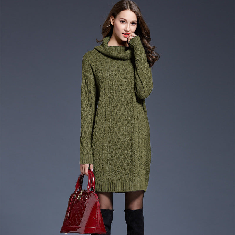 Drune | Hochhals Lange Strickkleid