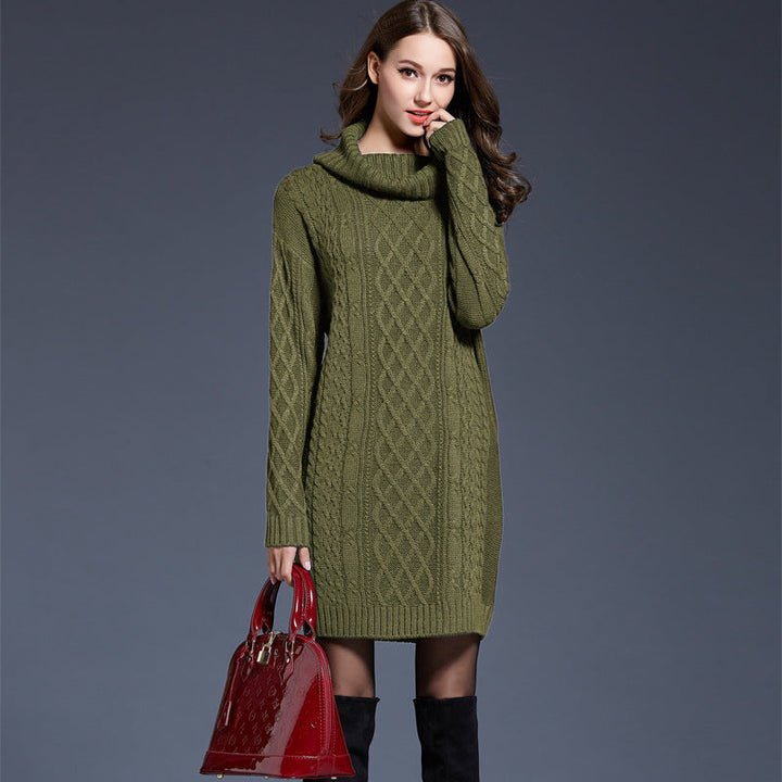 Drune | Hochhals Lange Strickkleid