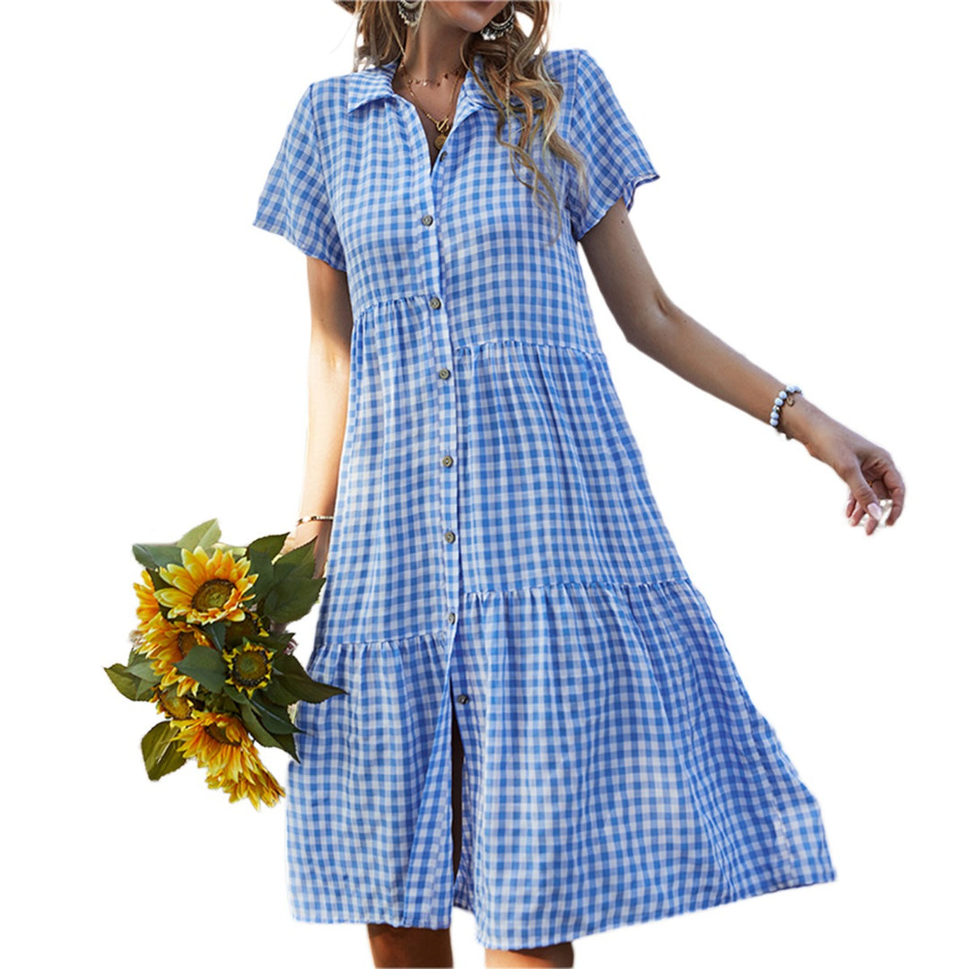 Drune | Hemdkragen kariertes Kleid