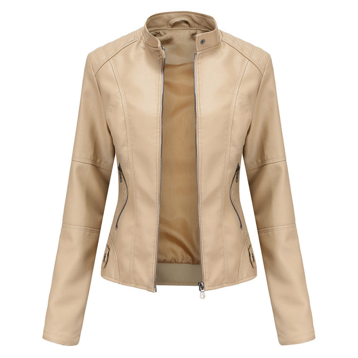 Biker-jacke mit Stehkragen