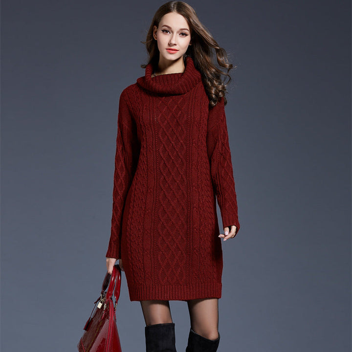 Drune | Hochhals Lange Strickkleid