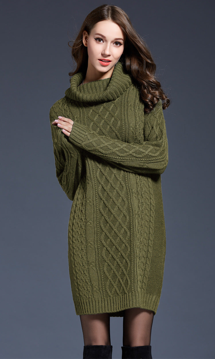 Drune | Hochhals Lange Strickkleid