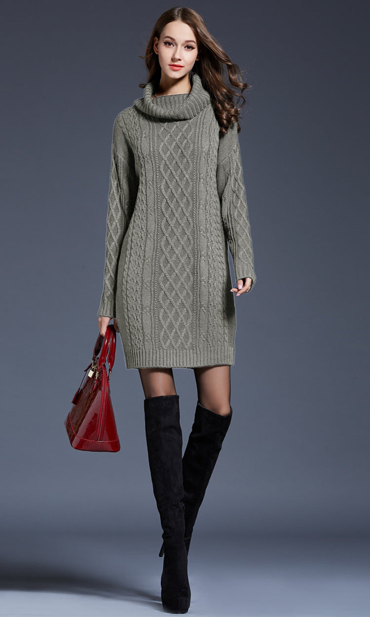 Drune | Hochhals Lange Strickkleid