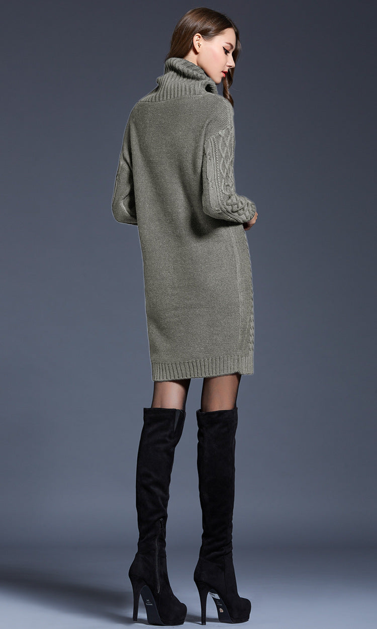 Drune | Hochhals Lange Strickkleid