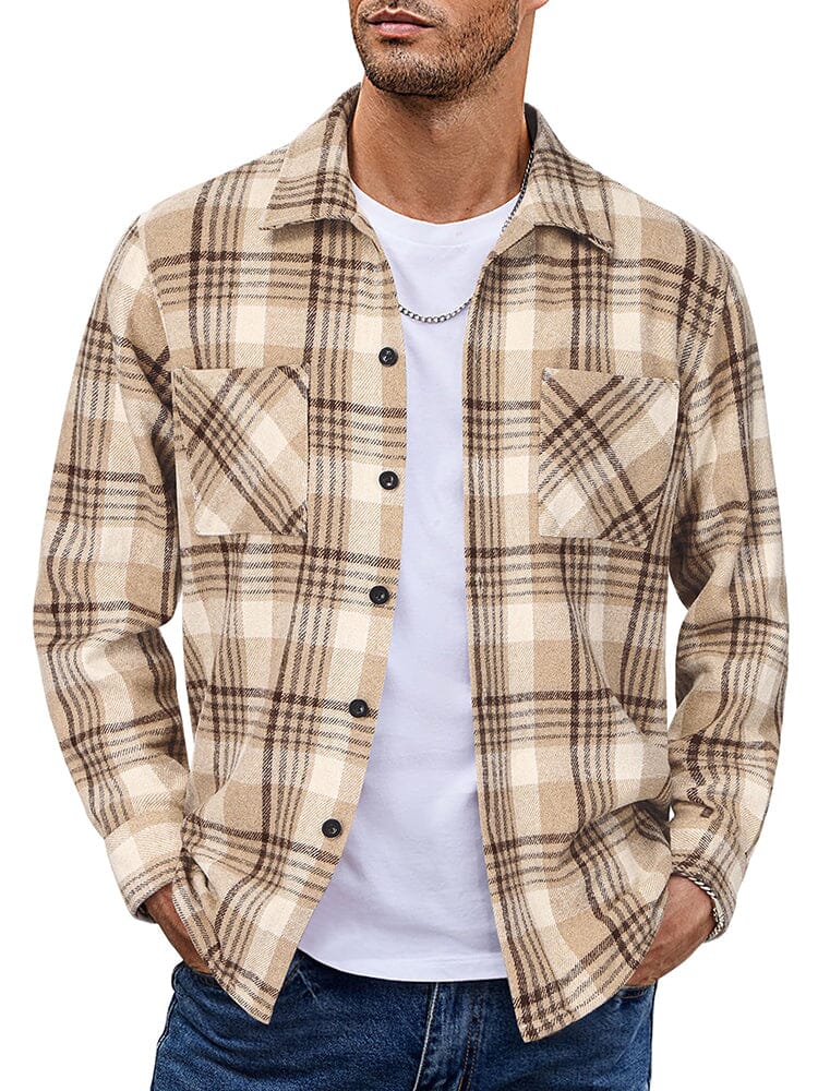 Drune | Herren Karierte Freizeitjacke - Mit Knöpfen