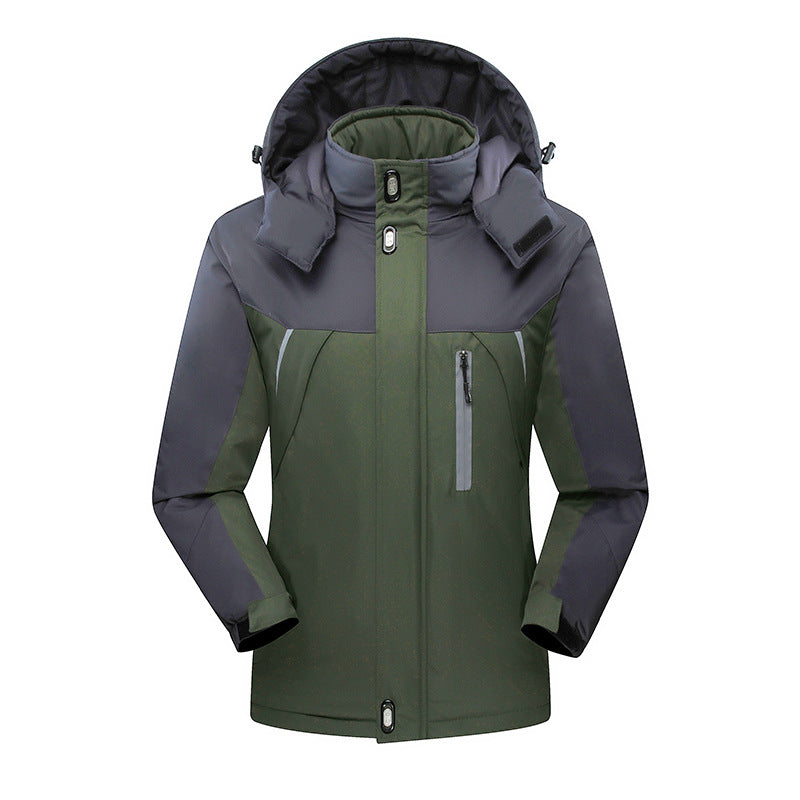 Herren Wasserdichte isolierte Softshell-Skijacke mit abnehmbarer Kapuze und Multifach-Taschen Drune