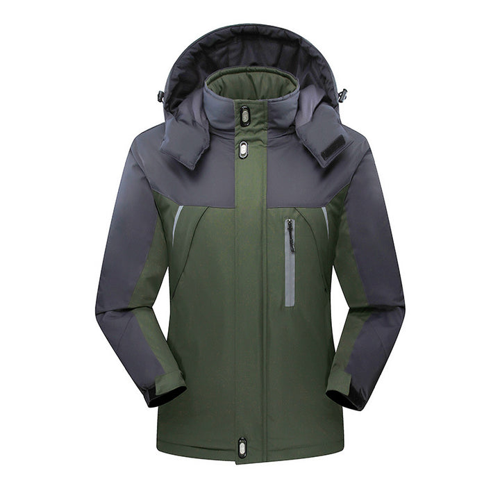 Herren Wasserdichte isolierte Softshell-Skijacke mit abnehmbarer Kapuze und Multifach-Taschen Drune