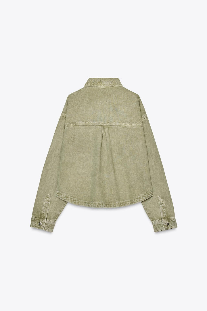 Drune | Klassische Khaki Denim-Jacke für Den Alltag