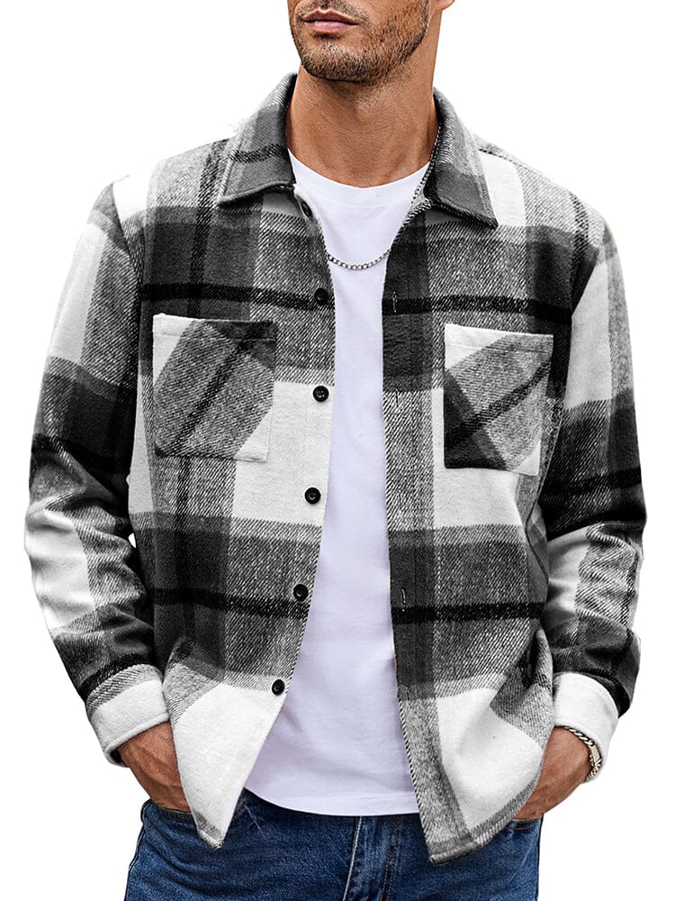 Drune | Herren Karierte Freizeitjacke - Mit Knöpfen