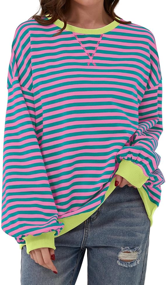 Drune | Gemütlicher Oversized Gestreifter Pullover