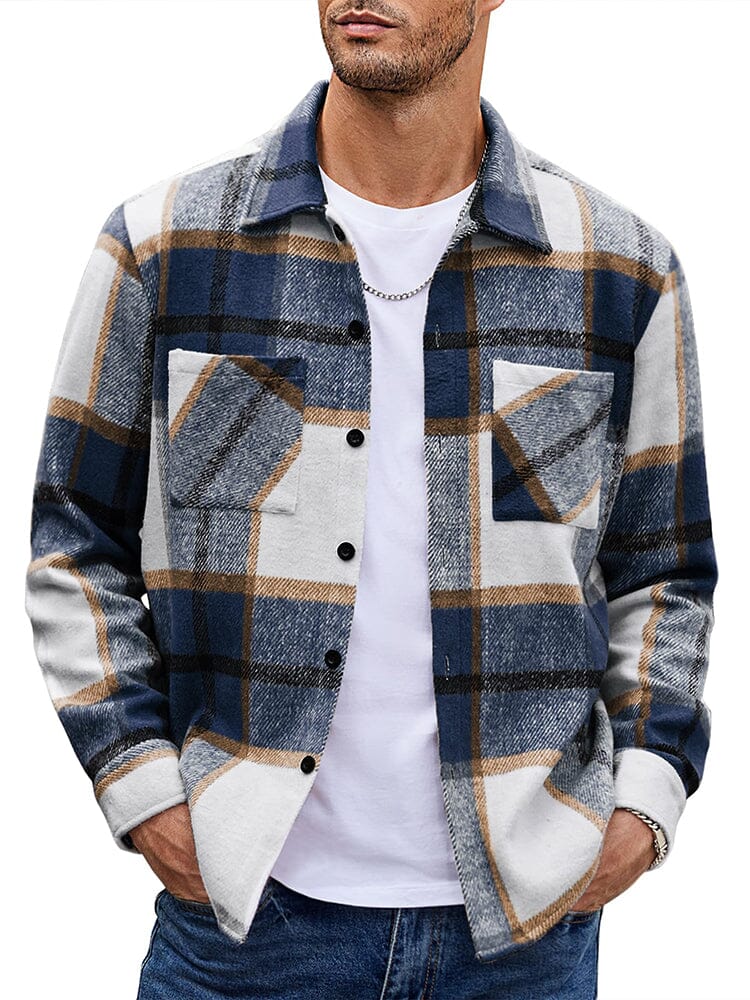 Drune | Herren Karierte Freizeitjacke - Mit Knöpfen