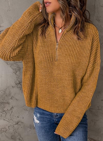Drune | Eleganter Damenpullover mit V-Ausschnitt und Polo-Kragen