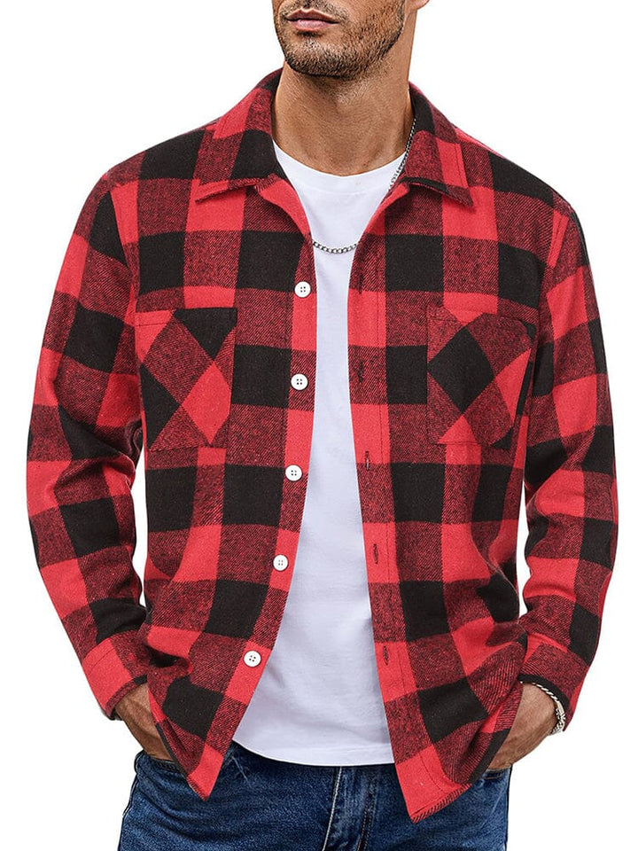 Drune | Herren Karierte Freizeitjacke - Mit Knöpfen
