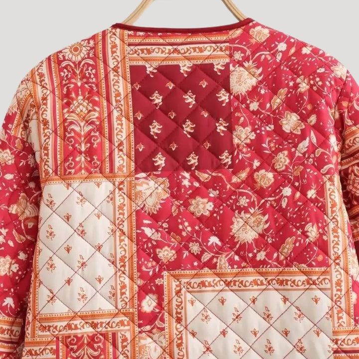 Drune | Damen leichte Sommer Steppjacke – bedruckter Boho-Stil
