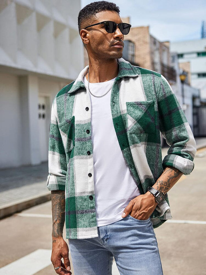 Drune | Herren Karierte Freizeitjacke - Mit Knöpfen