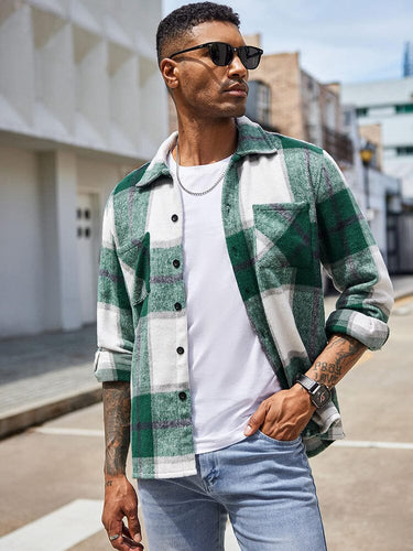 Drune | Herren Karierte Freizeitjacke - Mit Knöpfen