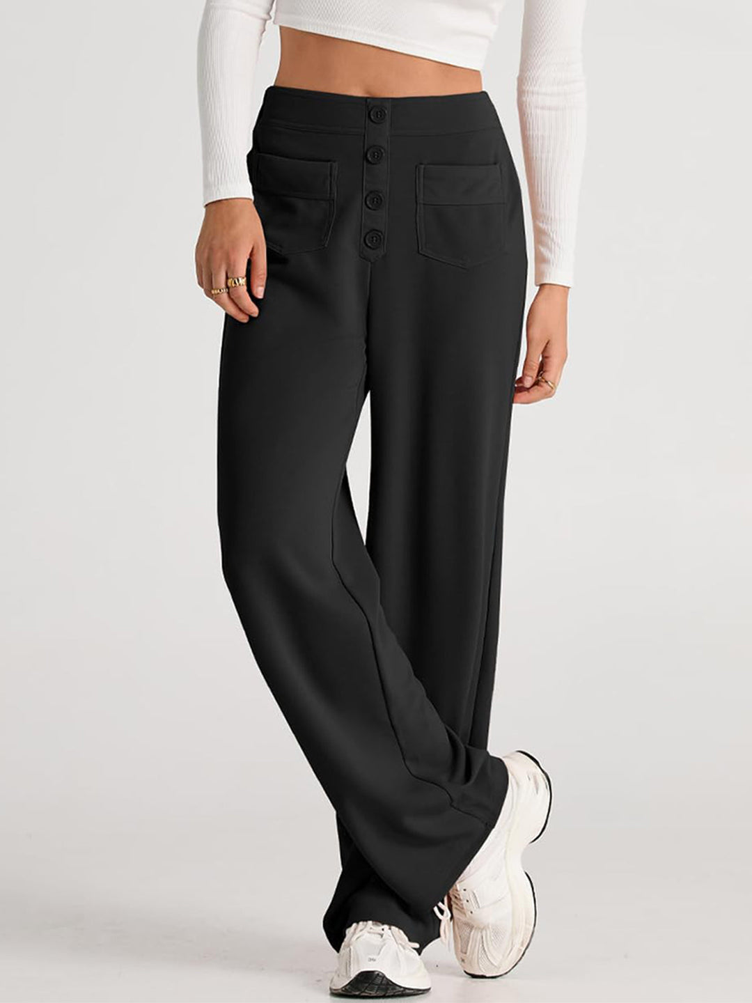 Drune | Taille Weite Hose Mit Taschen Elegant Und Komfortabel