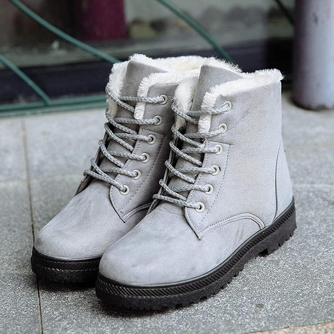 Drune | Mid Calf Stiefel Wildleder Gefühl Fleece Gefüttert Rutschfeste Sohle Schnürung