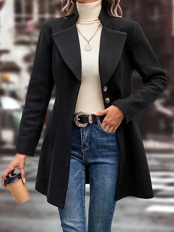 Drune | taillierte Blazerjacke für Damen - raffinierte lange Jacke