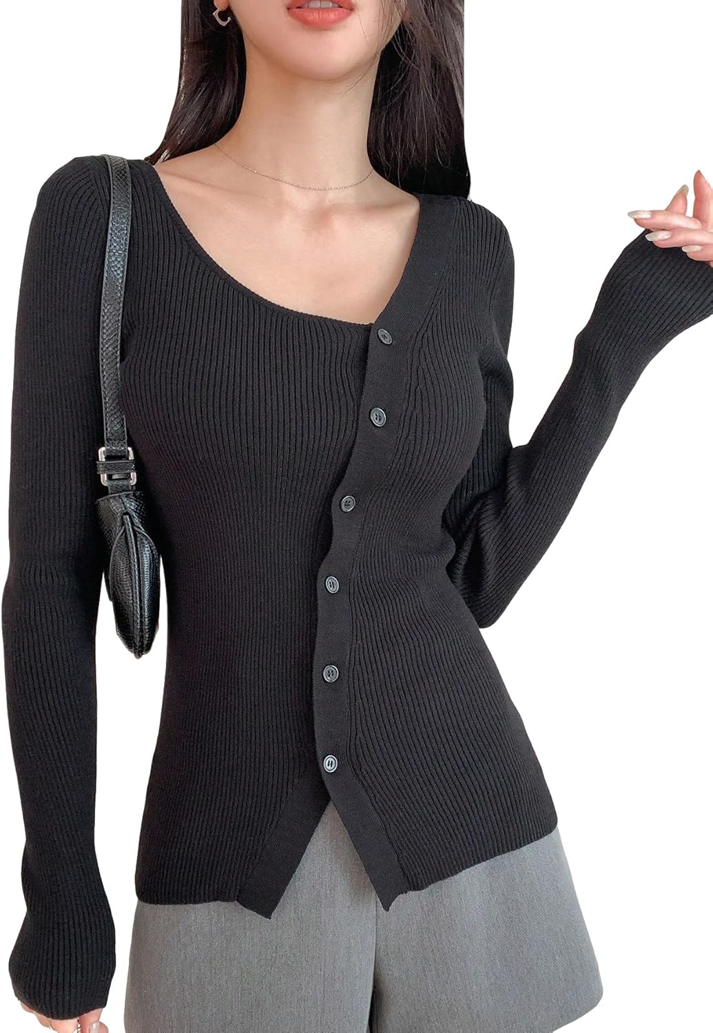 Drune | Asymmetrische Jacke mit Knöpfen