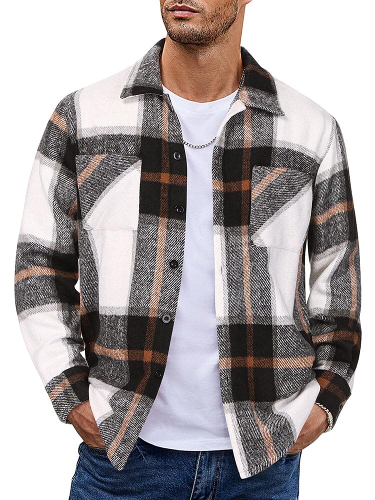 Drune | Herren Karierte Freizeitjacke - Mit Knöpfen