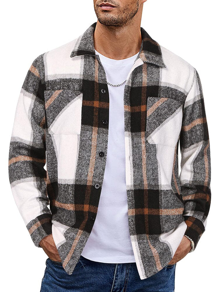 Drune | Herren Karierte Freizeitjacke - Mit Knöpfen
