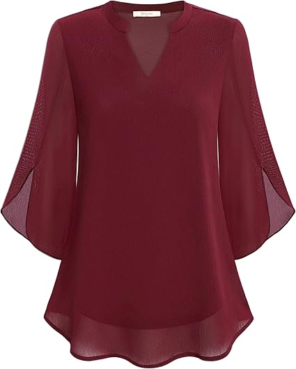 Drune | Doppelter Schichten Chiffon-Bluse