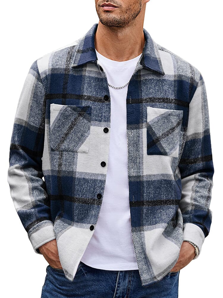 Drune | Herren Karierte Freizeitjacke - Mit Knöpfen