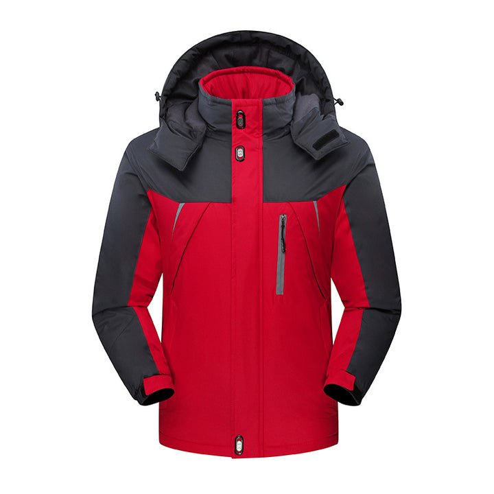 Herren Wasserdichte isolierte Softshell-Skijacke mit abnehmbarer Kapuze und Multifach-Taschen Drune