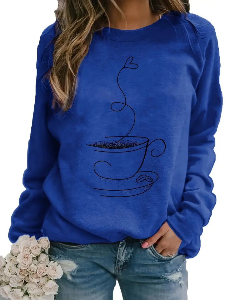 Drune | Gemütliches Kaffee Grafisch Sweatshirt