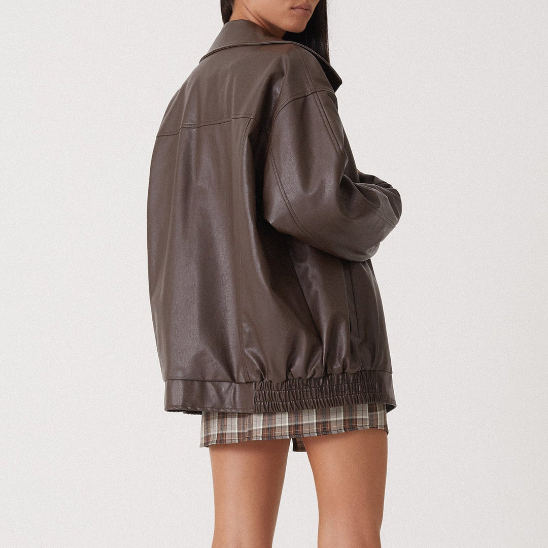 Drune | Veganer Leder Mantel Im Lokomotivstil
