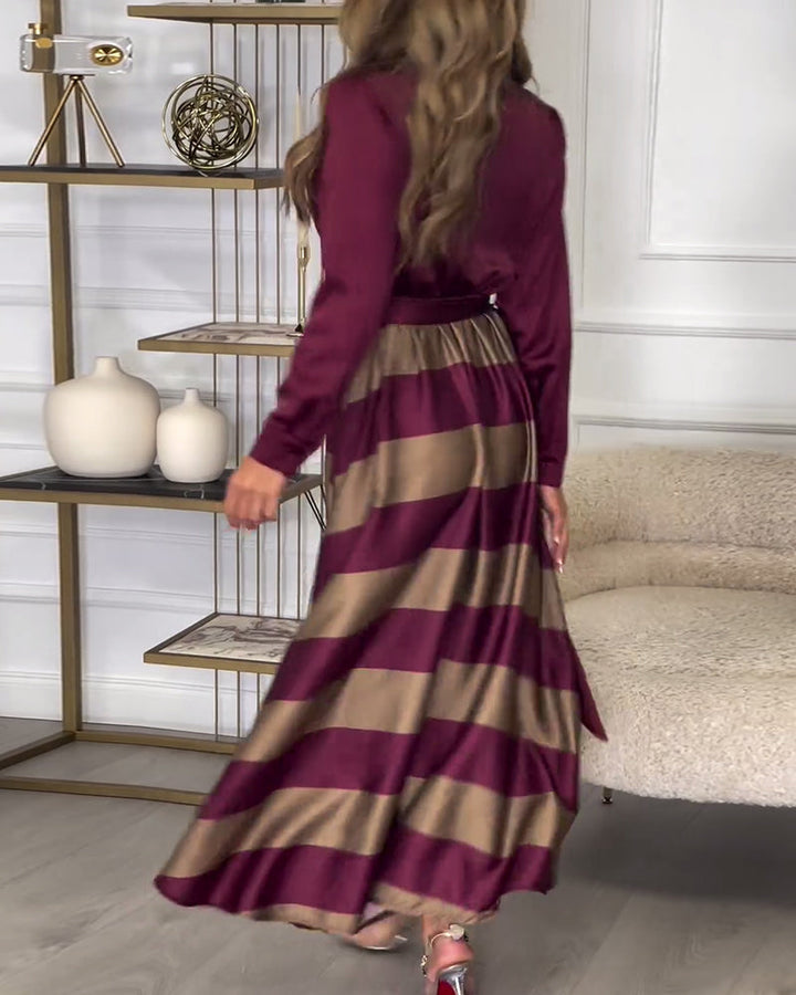 Drune | Kleid mit Streifenmuster und Reversriemen