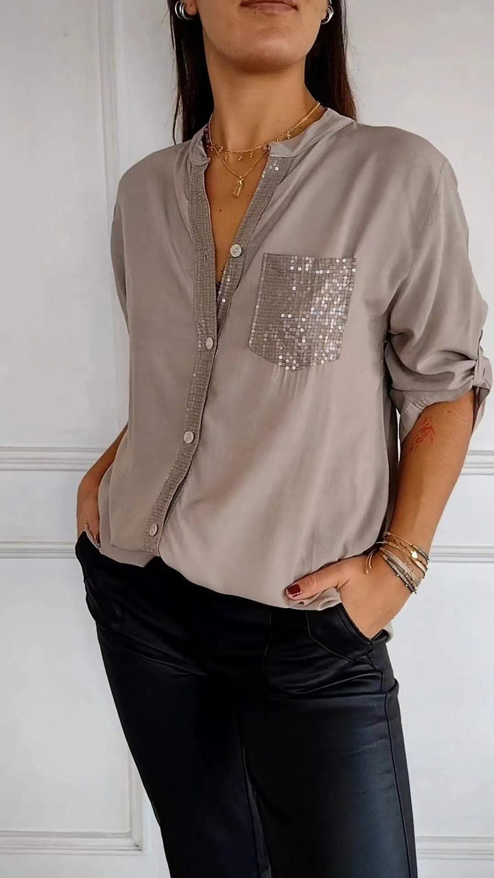Drune | Glitzerbluse Mit Paillettentasche