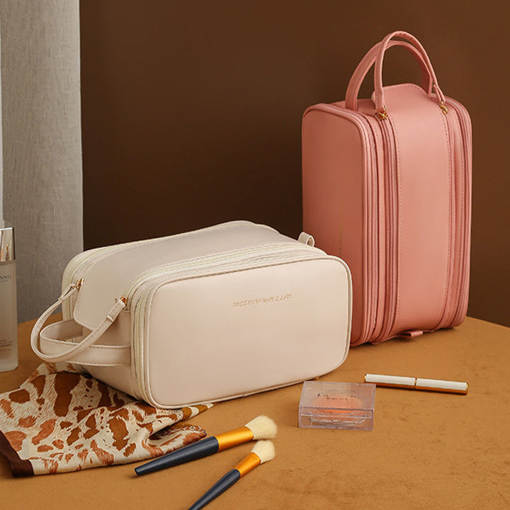 Drune PU-Leder Kosmetiktasche mit U-förmigem Design