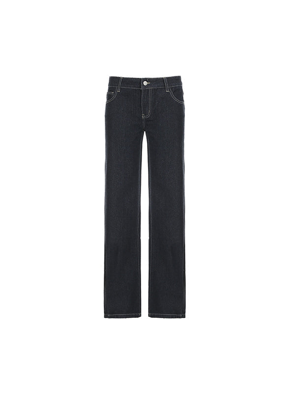 Drune | Weinlese Niedrige Taille Boyfriend Jeans