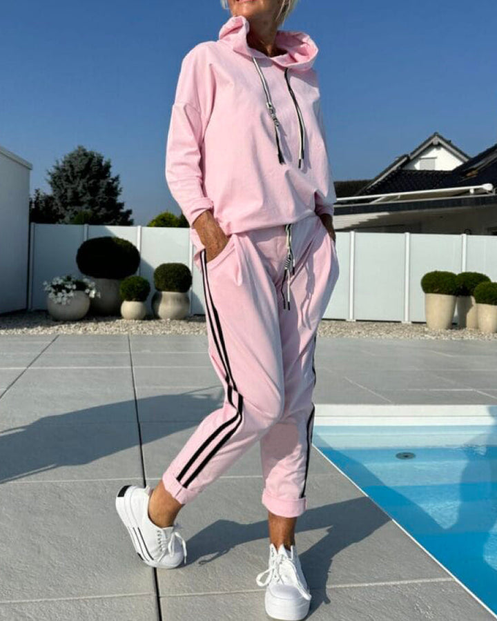 Drune | Zweiteilige Satz mit Damen Kapuzen Sweatshirt und Hosen