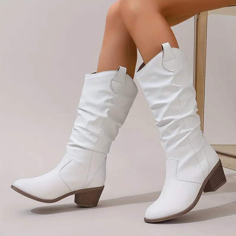Drune | Stiefel mit Dickem Absatz und Spitzer Zehe